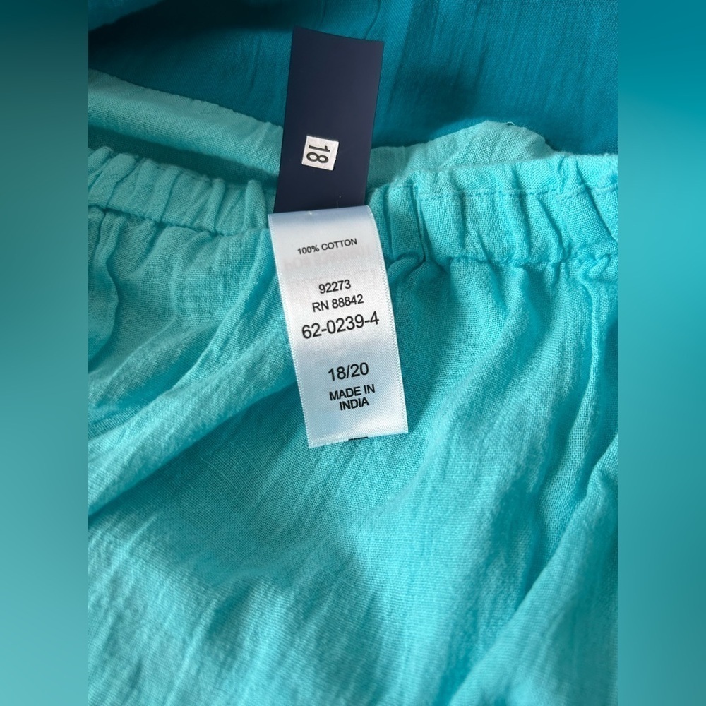 NWOT SWIMSUITS FOR ALL OFF THE SHOULDER TURQUOISE MAXI DRESS 18/20. BEAUTIFUL! - Picture 7 of 9